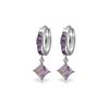 Image 1 : Genuine 3.8 ctw Amethyst Earrings 14KT White Gold - REF-52P9H