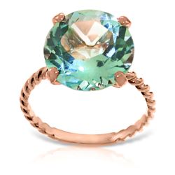 Genuine 8 ctw Blue Topaz Ring 14KT Rose Gold - REF-39Z6N