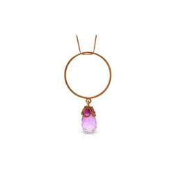 Genuine 3 ctw Pink Topaz Necklace 14KT Rose Gold - REF-25Y6F