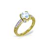 Image 1 : Genuine 1.80 ctw Aquamarine & Diamond Ring 14KT Yellow Gold - REF-102N4R