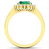 Image 2 : Natural 2.39 CTW Zambian Emerald & Diamond Ring 14K Yellow Gold - REF-51F2N