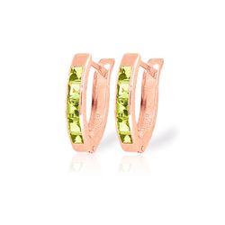 Genuine 1 ctw Peridot Earrings 14KT Rose Gold - REF-24X3M