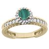 Image 1 : 1.71 CTW Malachite & Diamond Ring 14K Yellow Gold - REF-66V2R