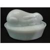 Image 1 : MILK GLASS RABBIT DISH