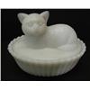 Image 1 : MILK GLASS CAT DISH