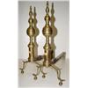 Image 1 : BRASS CHIPPENDALE ANDIRONS