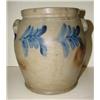 Image 1 : BLUE DECORATED STONEWARE CROCK