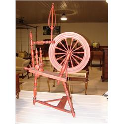 RED PAINTED SPINNING WHEEL