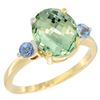 Image 1 : 2.64 CTW Amethyst & Blue Sapphire Ring 10K Yellow Gold - REF-24K5W