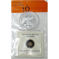 2013  .9999 Silver Canadian  Caribou  $10 Coin