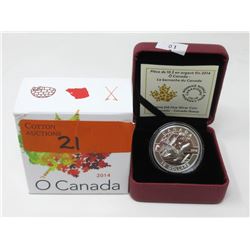 2014 .9999 Silver Canadian "O Canada" $10 Coin