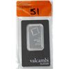 Image 1 : 1 Oz .9995 Fine Platinum Valcambi Suisse Mint Bar