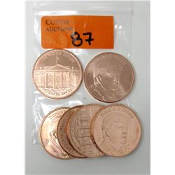 Six 1 Oz. Donald J. Trump .999 Copper Rounds