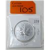 Image 1 : 1 Oz .9999 Fine Silver 2011 Canada Maple Leaf Coin