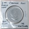 Image 2 : 1 Oz .9999 Fine Silver 2011 Canada Maple Leaf Coin