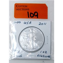 1 Oz. .999 Silver 2011 USA Walking Liberty Dollar