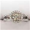 Image 1 : 14K White Gold Diamond(J-K, SI-I, 1.10ct) Diamond(G-H, VS-SI, 0.75ct) Ring (~Size 7)(Ring is resizab