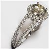 Image 2 : 14K White Gold Diamond(J-K, SI-I, 1.10ct) Diamond(G-H, VS-SI, 0.75ct) Ring (~Size 7)(Ring is resizab