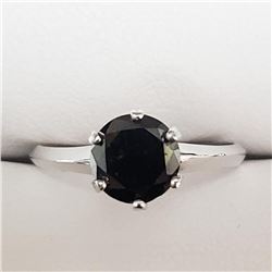 14K White Gold Black Diamond(1.4ct) Ring (~Size 5.7)(Ring is resizable for $40) (~weight 2g), Insura