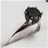 Image 2 : 14K White Gold Black Diamond(1.4ct) Ring (~Size 5.7)(Ring is resizable for $40) (~weight 2g), Insura