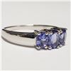 Image 2 : Silver Rhodium Plated Tanzanite(1ct) Ring (~weight 2.6g), Suggested Retail Value $300 (Estimated Sel