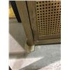 Image 2 : Bee & Willow Walnut Finish Cane Console (30" L x 13" W x 30.5" H) (Broken leg)