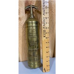 MERRY WEATHER OF LONDON BRASS FIRE EXTINGUISHER