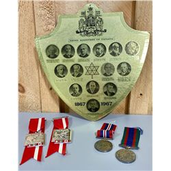 LOT OF 5 - CENTENNIAL PRIME MINISTERS DISPLAY & MEDALS