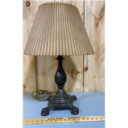 VINTAGE CAST LAMP W/ EAGLE CLAW FOOT BASE