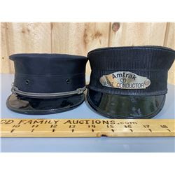 LOT OF 2 VINTAGE CONDUCTORS CAPS