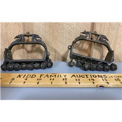 PAIR OF ANTIQUE HORSE STIRRUPS WITH BELLS