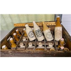 GINGER BEER BOTTLE COLLECTION IN VINTAGE CRATE
