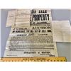 Image 1 : 1888 ALLISTON AUCTION POSTER & BILL OF SALE FOR THE DOMINION HOTEL
