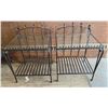 Image 1 : SET OF 2 WROUGHT IRON END TABLES W/ GLASS TOPS