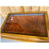 Image 1 : GLASS TOP VELVET LINED OAK DISPLAY CASE