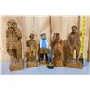 Image 1 : LOT OF 6 HAND CARVED CARICATURES