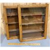 Image 1 : LOT OF 2 OAK DISPLAY CABINETS