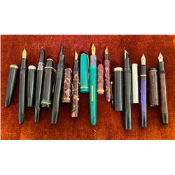 LOT OF 9 VINTAGE FOUNTAIN PENS