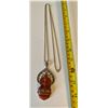 Image 1 : RED JASPER & GARNET GANESH PENDANT W/ SILVER CHAIN