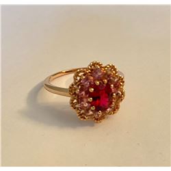 RED SPINEL & PINK TOURMALINE 14K RING