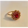 Image 1 : RED SPINEL & PINK TOURMALINE 14K RING