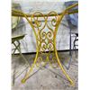 Image 2 : WROUGHT IRON PAINTED PATIO SET - GLASS TOP W/ 4 CHAIRS