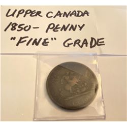 1850 UPPER CANADA 1 CENT COIN