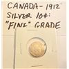 Image 1 : 1912 CND SILVER 10 CENT COIN