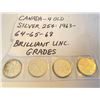 Image 1 : LOT OF 4 CND SILVER 25 CENT COINS - 1960's UNCIRCULATED