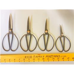 SET OF 4 LEE VALLEY CHINESE SCISSORS