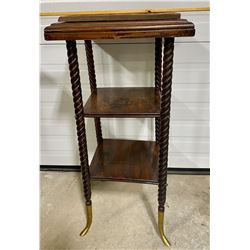 TWIST LEG, BRASS FOOT, TILE TOP PLANT STAND