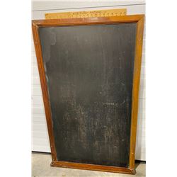 VINTAGE WOOD FRAMED CHALKBOARD WITH CHALK LEDGE