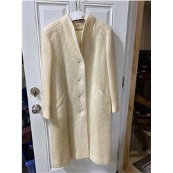 LADIES SIZE 12 VINTAGE WOOL / MOHAIR FULL LENGTH COAT - MONTREAL