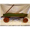 Image 1 : ANTIQUE CHILDRENS WAGON WITH WOOD WHEELS